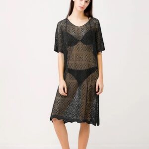 Diamond Lace Cover Up - Black